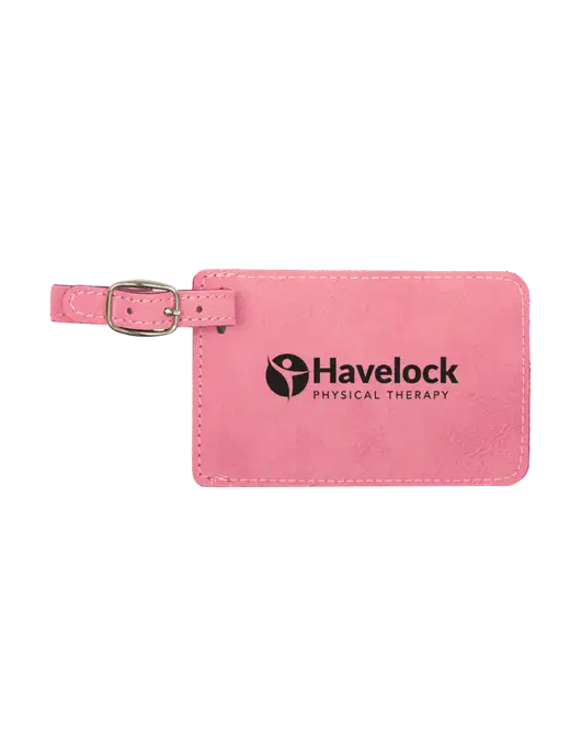 Pink Leatherette Luggage Tag w/Havelock Logo