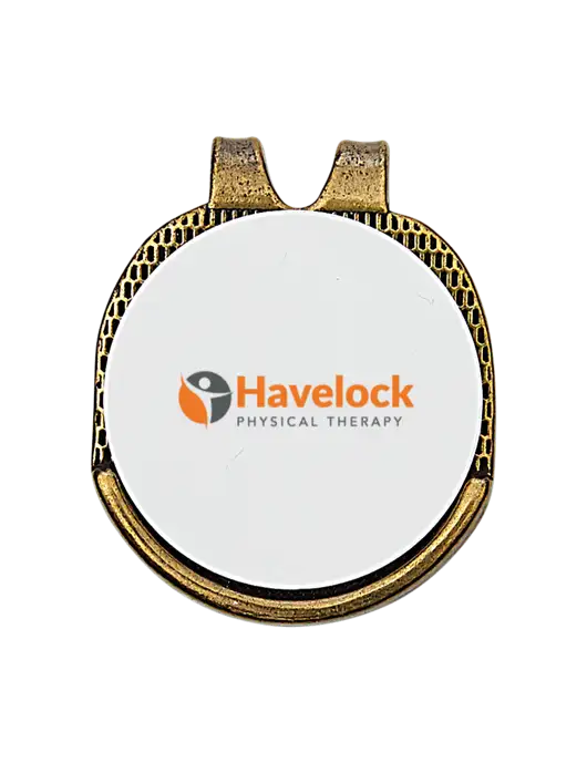 Antique Gold Hat Clip w/Golf Ball Marker w/Havelock Logo