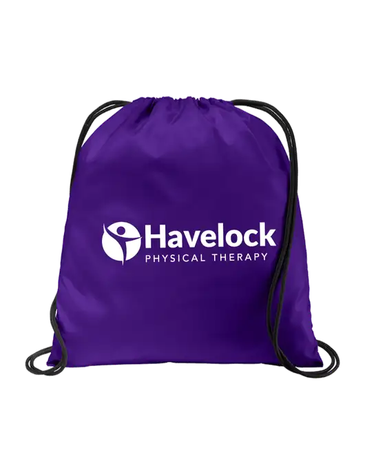 Drawstring Purple Cinch Pack w/Havelock Logo
