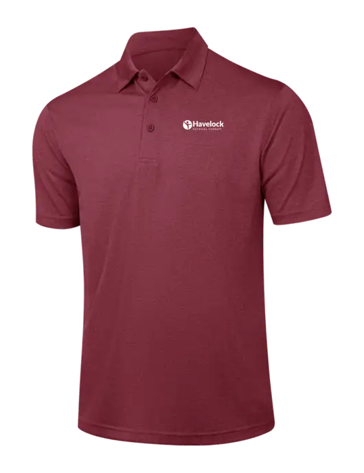 Cardinal Heather Contender Polo w/Havelock Logo