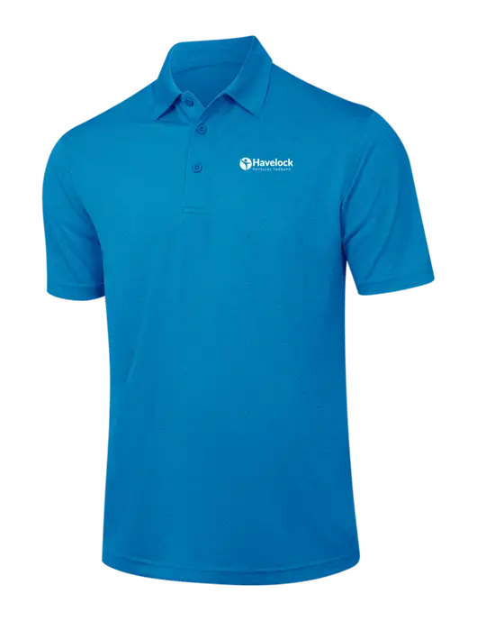 Sapphire Blue Heather Contender Polo w/Havelock Logo