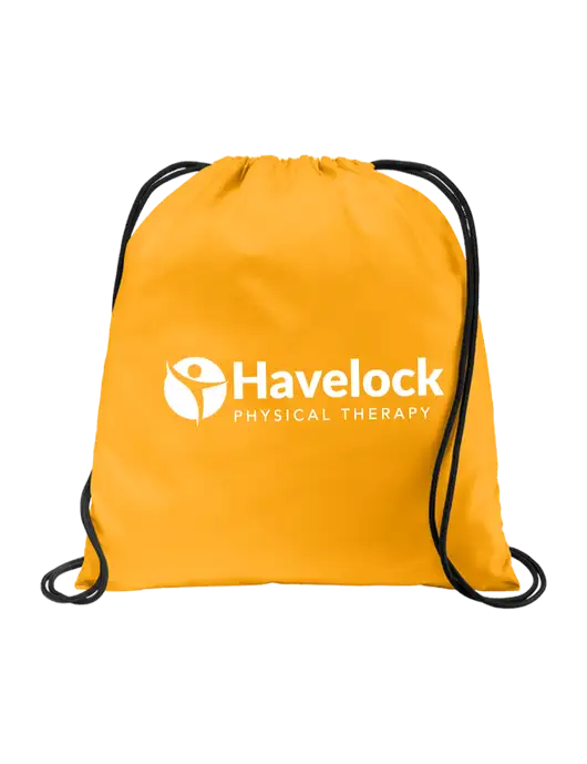 Drawstring Gold Cinch Pack w/Havelock Logo