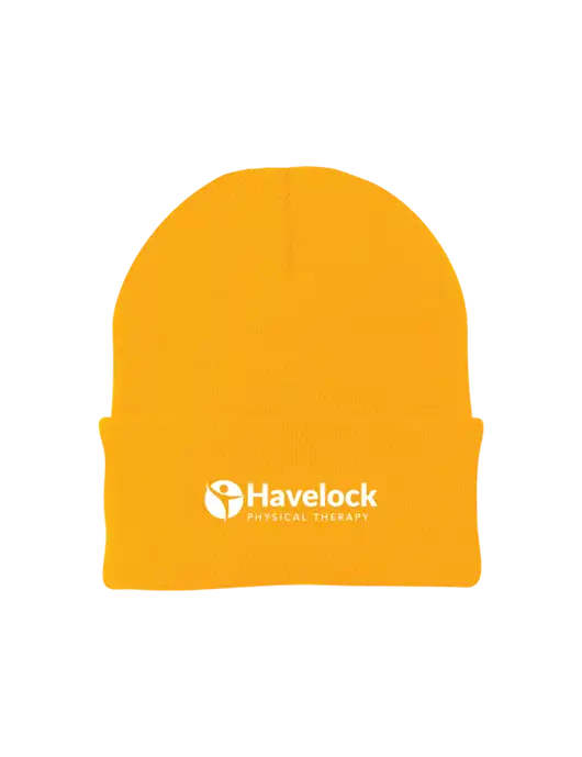 Gold Knit Cap w/Havelock Logo