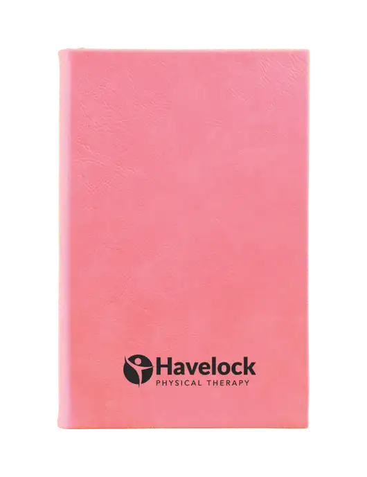 Pink Leatherette 5.25 x 8.25 Journal w/Havelock Logo