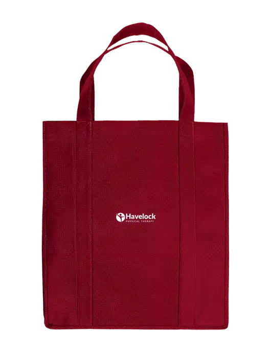 Eco Reusable Jumbo Maroon Shopping Bag w/Havelock Logo