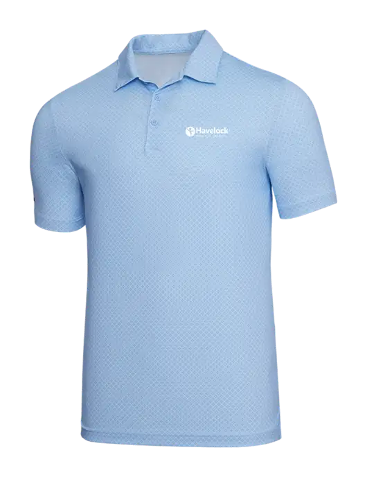 Adidas Light Blue Diamond Dot Print Polo w/Havelock Logo