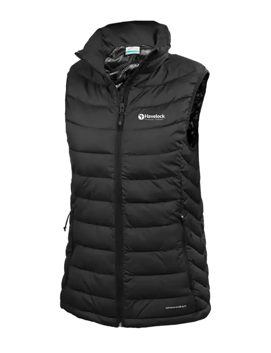 Columbia Womens Black Powder Lite Vest w/Havelock Logo