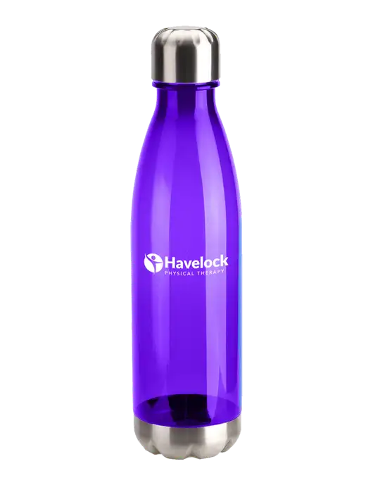 Bayside Tritan Purple 25 oz Bottle with Stainless Base and Cap w/Havelock Logo