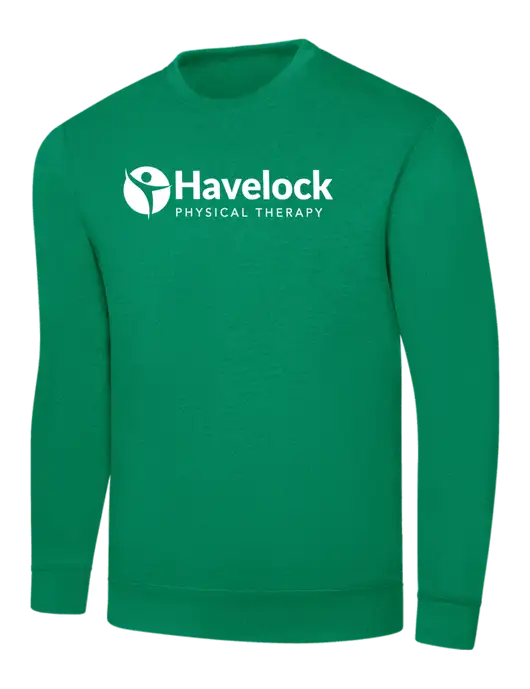 Kelly Green 7.8 oz Ring Spun Crew Sweatshirt w/Havelock Logo