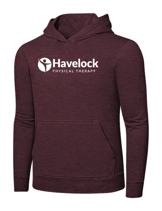 Heather Maroon 7.8 oz Ring Spun Hooded Sweatshirt w/Havelock Logo