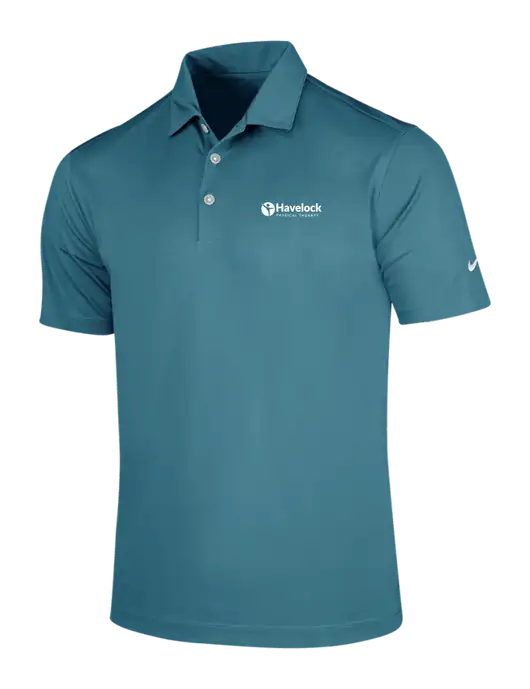 NIKE Dark Teal Dri-Fit Vertical Mesh Polo w/Havelock Logo