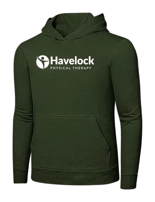 Very Dark Olive 7.8 oz Ring Spun Hooded Sweatshirt w/Havelock Logo