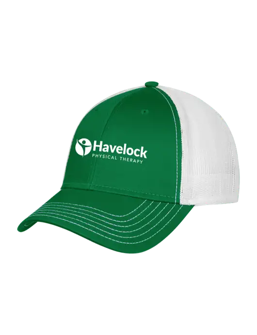 Kelly/White Mesh Trucker Cap Snap Back w/Havelock Logo