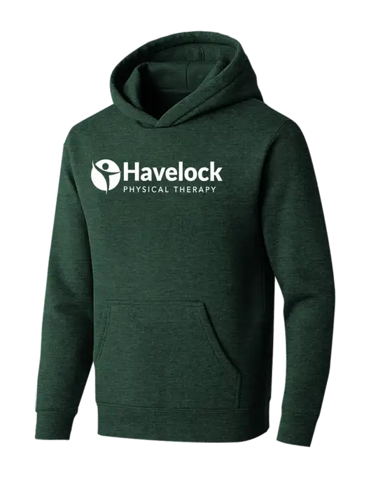 BELLA+CANVAS Heather Forest Sponge Fleece Pullover Hoodie w/Havelock Logo