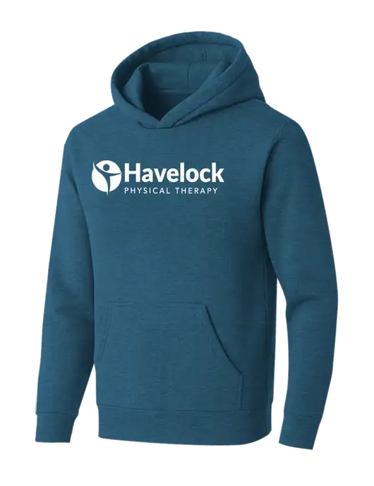 BELLA+CANVAS Heather Deep Teal Sponge Fleece Pullover Hoodie w/Havelock Logo