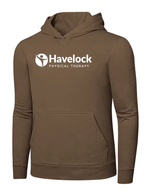 Medium Brown 7.8 oz Ring Spun Hooded Sweatshirt w/Havelock Logo