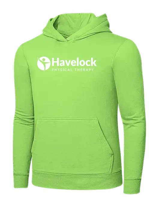 Light Green 7.8. oz Ring Spun Hooded Sweatshirt w/Havelock Logo