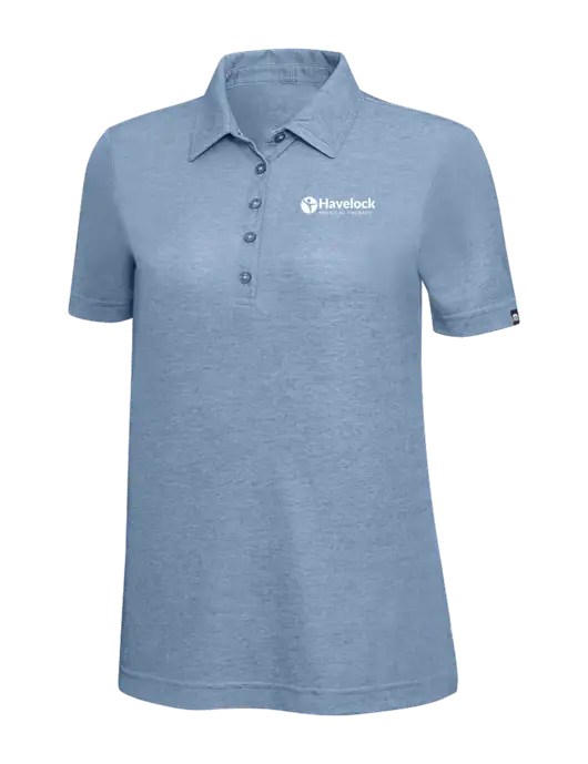 TravisMathew Slate Blue Heather Womens Oceanside Polo w/Havelock Logo