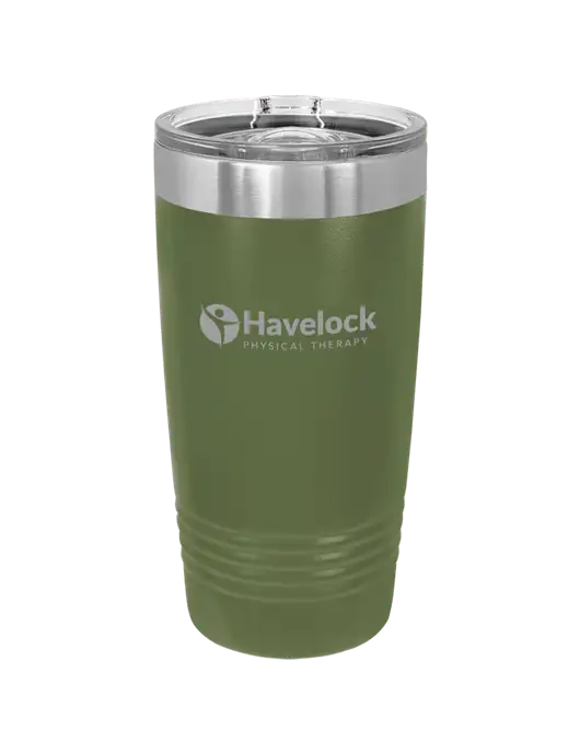 Polar Camel 20 oz Powder Coated Military Green Vacuum Insulated Tumbler w/Havelock Logo