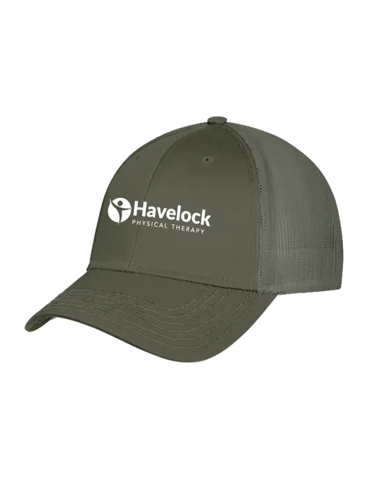 Olive Green Mesh Trucker Cap Snap Back w/Havelock Logo