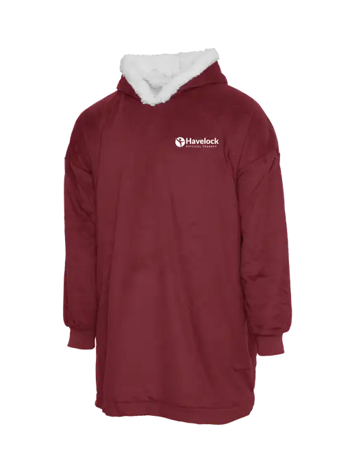 Wearable Lodge Dark Red Blanket w/Havelock Logo