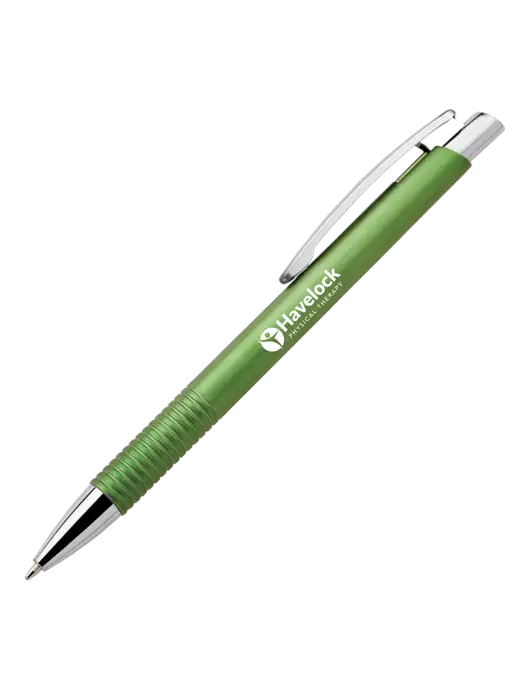 Malay Green Ballpoint Pen - Blue Ink w/Havelock Logo