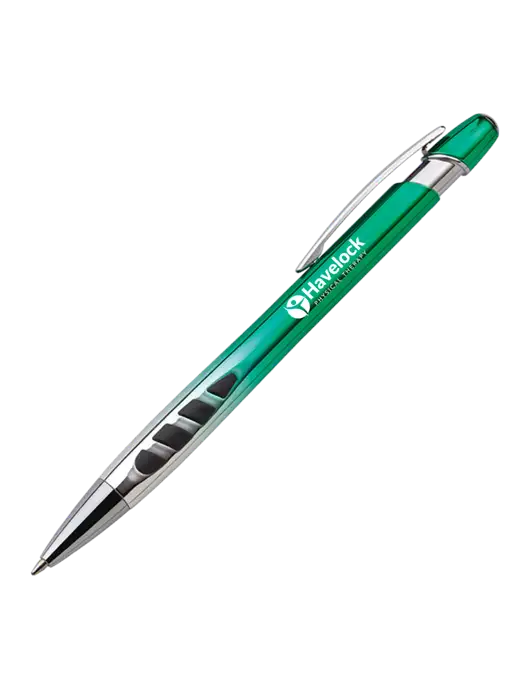 Zenith Green Ballpoint Pen - Blue ink w/Havelock Logo