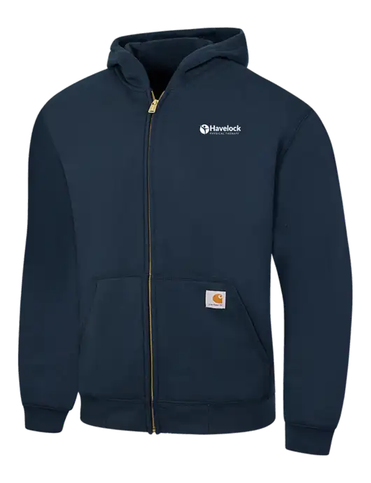 Carhartt Navy Midweight Hooded Zip-Front Sweatshirt w/Havelock Logo