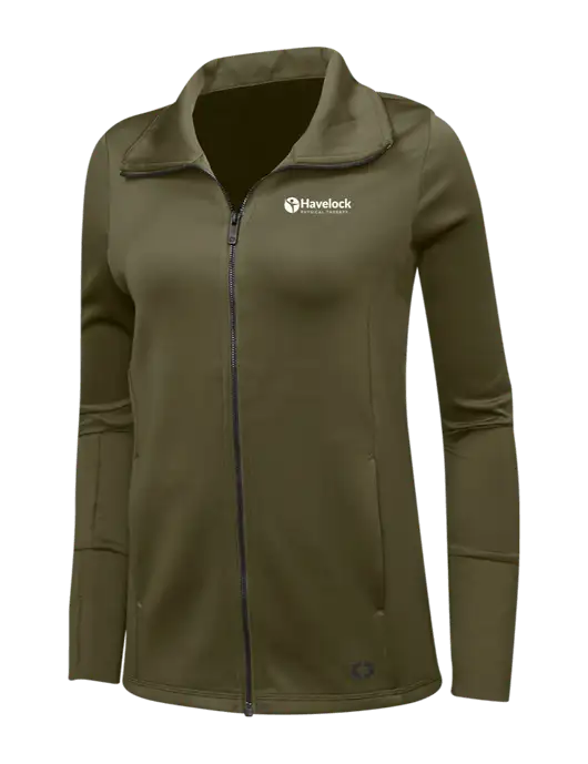 OGIO Olive Womens Endurance Modern Performance Full-Zip w/Havelock Logo