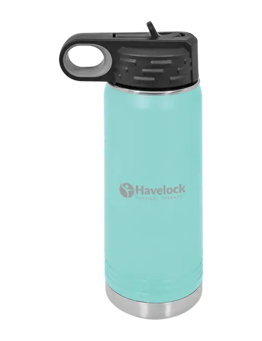 Polar Camel 20 oz Powder Coated Seafoam Vacuum Insulated Water Bottle w/Havelock Logo