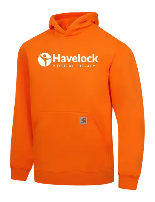 Carhartt Neon Orange Midweight Hooded Sweatshirt w/Havelock Logo