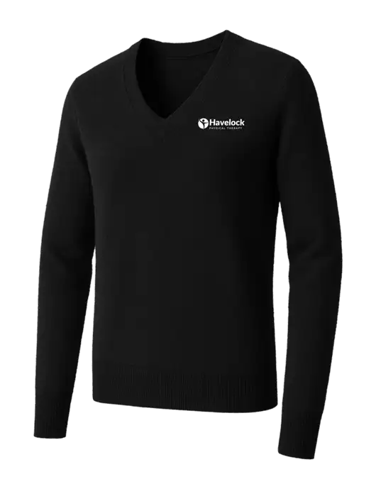 Brooks Brothers Womens Black Washable Merino V-Neck Sweater w/Havelock Logo
