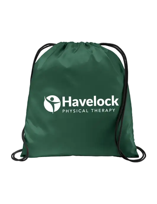 Drawstring Dark Green Cinch Pack w/Havelock Logo