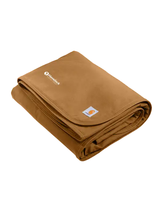 Carhartt Light Brown Firm Duck Sherpa-Lined Blanket w/Havelock Logo
