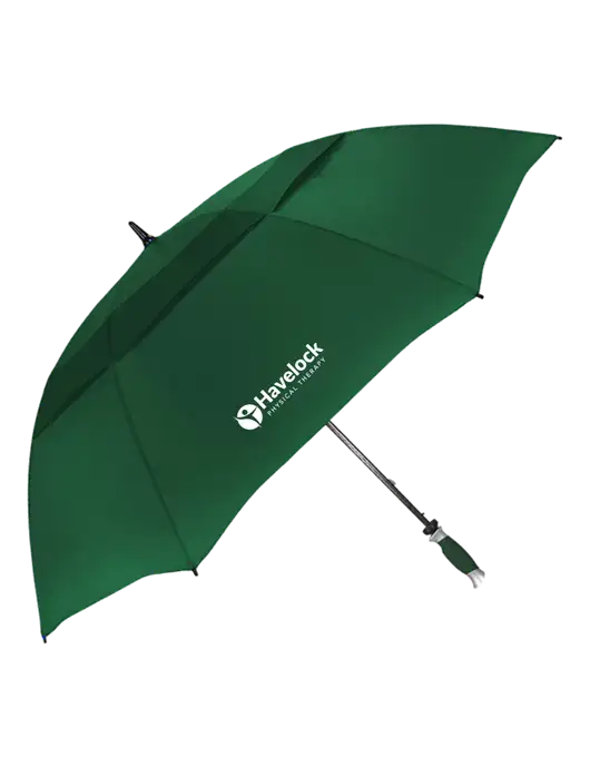 Dark Green Vented Typhoon Tamer Golf Umbrella w/Havelock Logo
