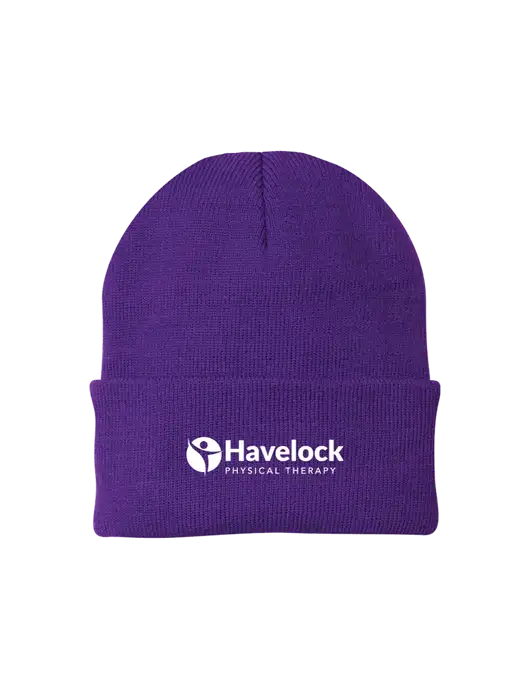 Purple Knit Cap w/Havelock Logo
