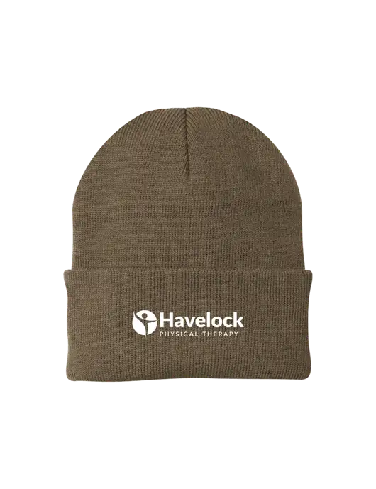 Light Brown Knit Cap w/Havelock Logo