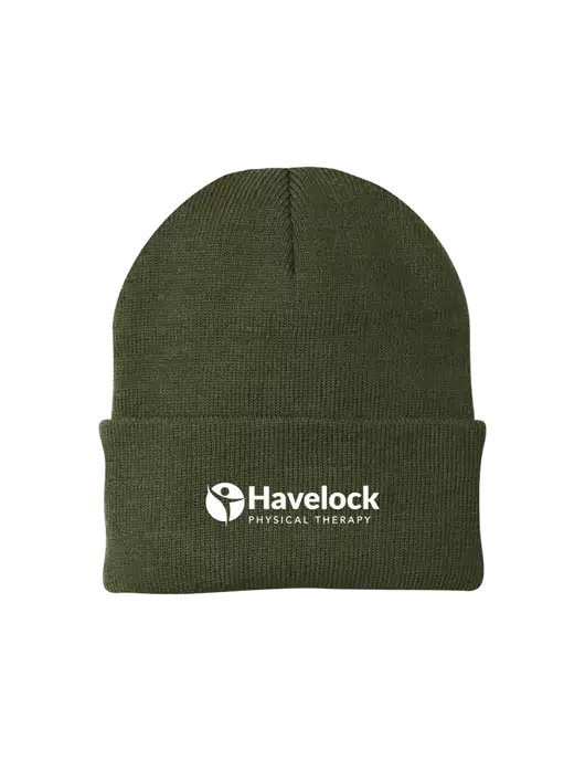 Dark Olive Green Knit Cap w/Havelock Logo