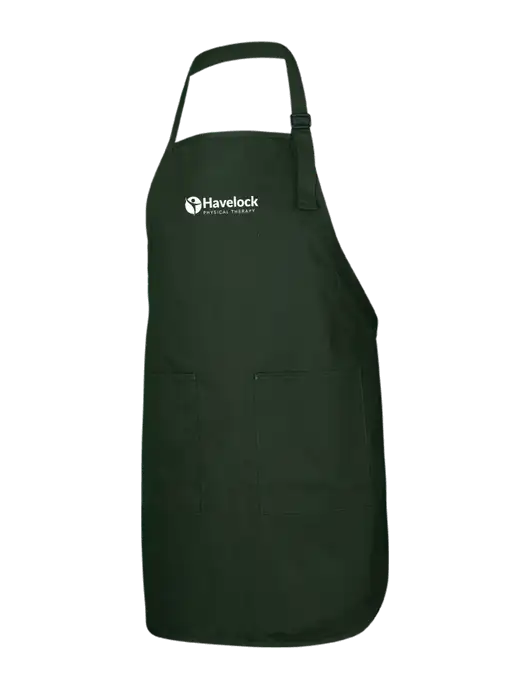 Full-Length Dark Green Apron With Pockets w/Havelock Logo