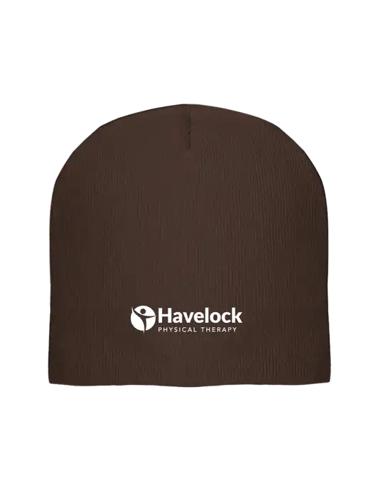 Solid Brown Element Knit Beanie w/Havelock Logo