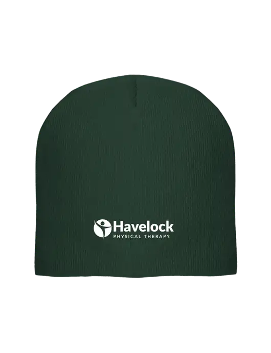 Solid Dark Green Element Knit Beanie  w/Havelock Logo