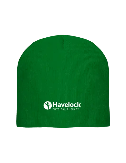 Solid Kelly Green Element Knit Beanie w/Havelock Logo