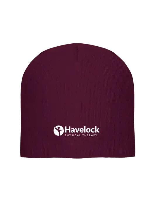 Solid Maroon Element Knit Beanie w/Havelock Logo