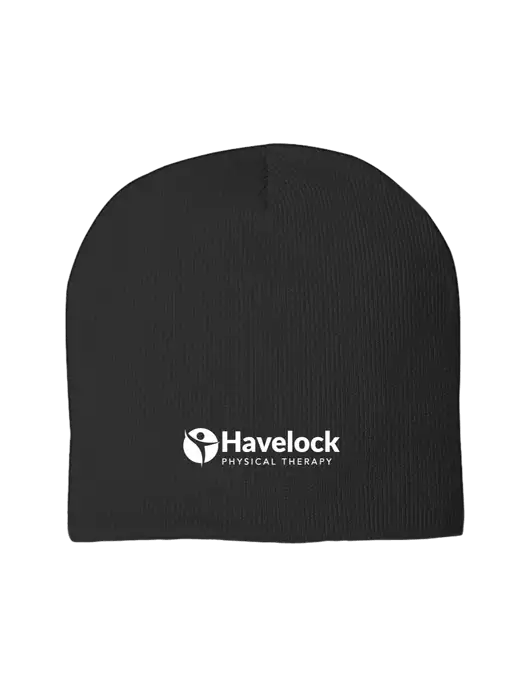 Solid Black Element Knit Beanie w/Havelock Logo