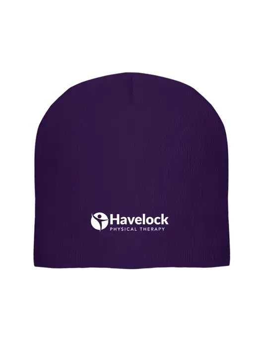 Solid Purple Element Knit Beanie w/Havelock Logo