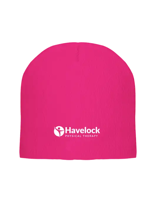 Solid Neon Pink Element Knit Beanie w/Havelock Logo