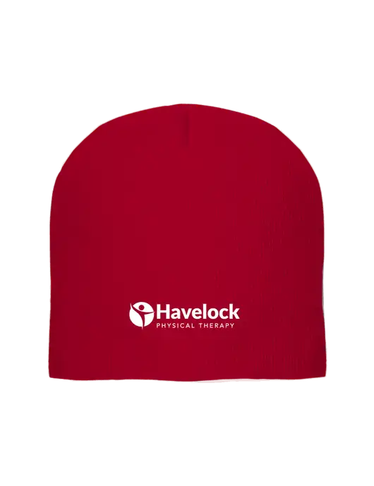 Solid Red Element Knit Beanie w/Havelock Logo