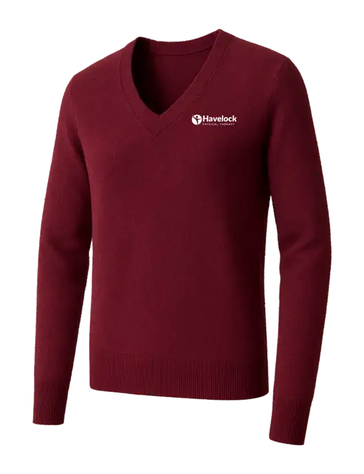 Brooks Brothers Womens Cardinal Washable Merino V-Neck Sweater w/Havelock Logo