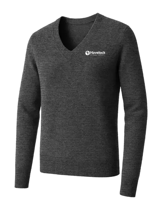 Brooks Brothers Womens Medium Grey Heather Washable Merino V-Neck Sweater w/Havelock Logo