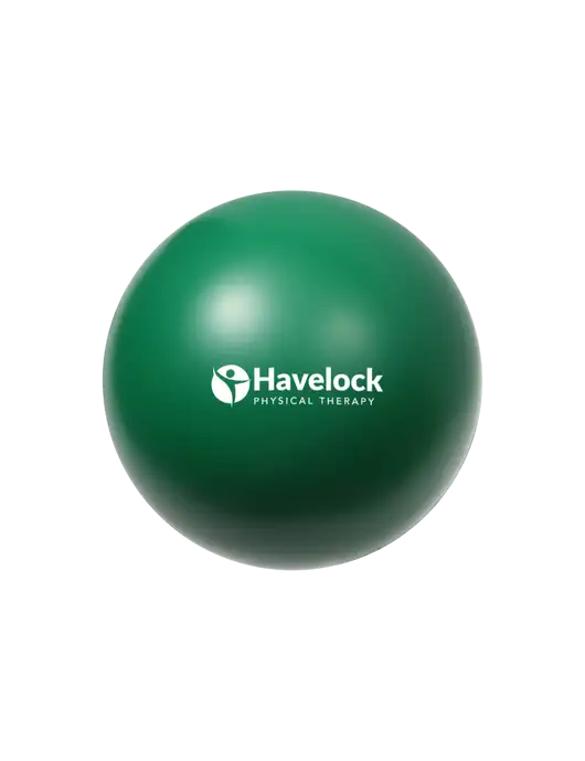 Medium Dark Green Stress Reliever Ball w/Havelock Logo